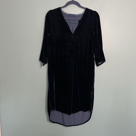 CP Shades Halle Dress Crushed Velvet Navy - Picture 2 of 8